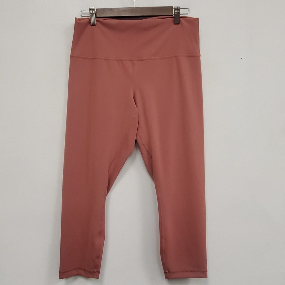Lululemon‎ Womens Wunder Under High Rise Cropped Leggings Size 14 Pink Athletic